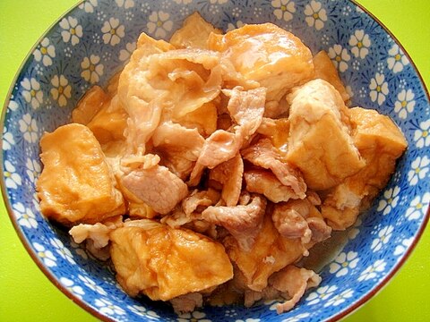 厚揚げと豚肉の甘辛煮